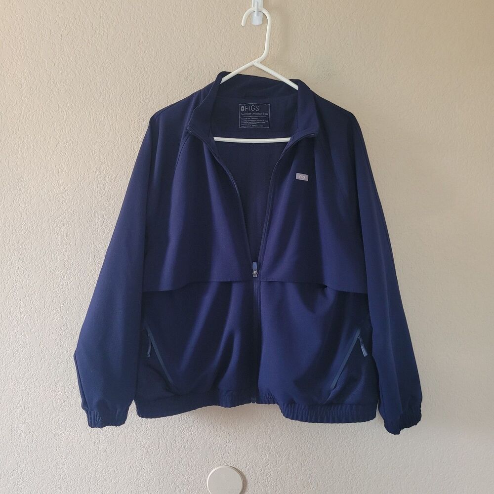 FIGS Jacket Women XXL Blue Sydney Scrub Technical Zip Softshell Nursing Workwear